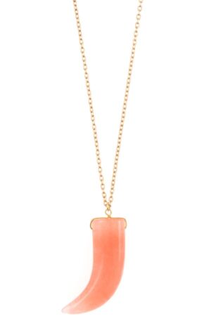 Elongated Horn Pendant Necklace – Stone Colors