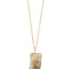 Elongated Horn Pendant Necklace – Stone Colors