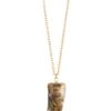 Elongated Horn Pendant Necklace – Stone Colors