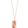 Elongated Horn Pendant Necklace – Stone Colors