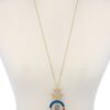 Half Circle Metal Tassel Pendant Necklace – 30″ Long