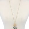 Half Circle Metal Tassel Pendant Necklace – 30″ Long