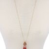 Teardrop Tassel Pendant Necklace – 30″ Adjustable