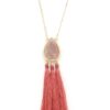 Teardrop Tassel Pendant Necklace – 30″ Adjustable