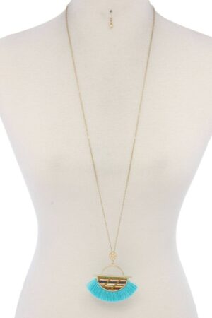 Half Circle Tassel Pendant Necklace – 30″ Adjustable