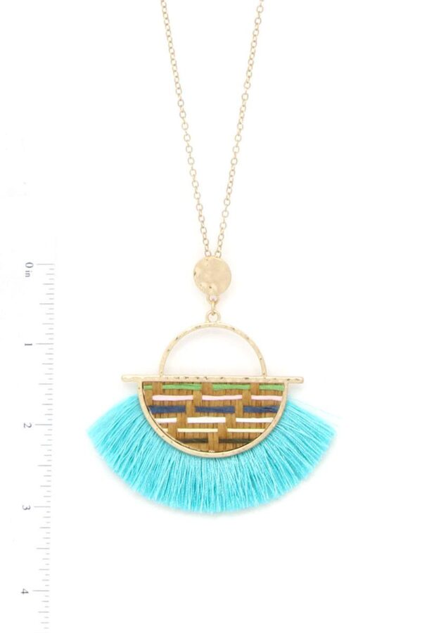 Half Circle Tassel Pendant Necklace – 30″ Adjustable