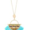 Half Circle Tassel Pendant Necklace – 30″ Adjustable