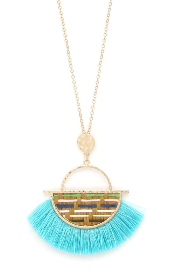 Half Circle Tassel Pendant Necklace – 30″ Adjustable
