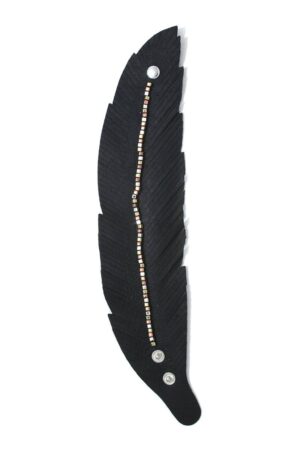 PU Leather Wrap Bracelet with Fray & Metal Beads