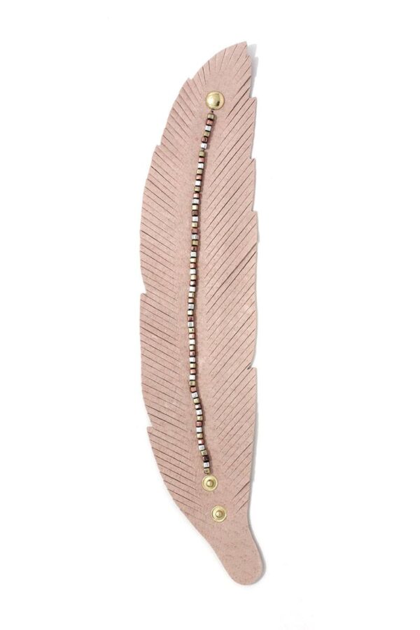 PU Leather Wrap Bracelet with Fray & Metal Beads