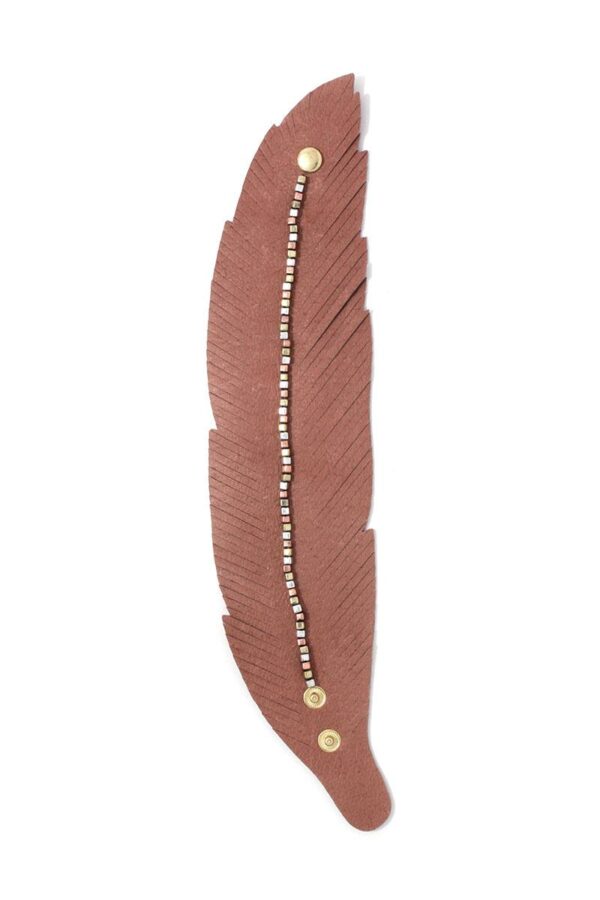 PU Leather Wrap Bracelet with Fray & Metal Beads