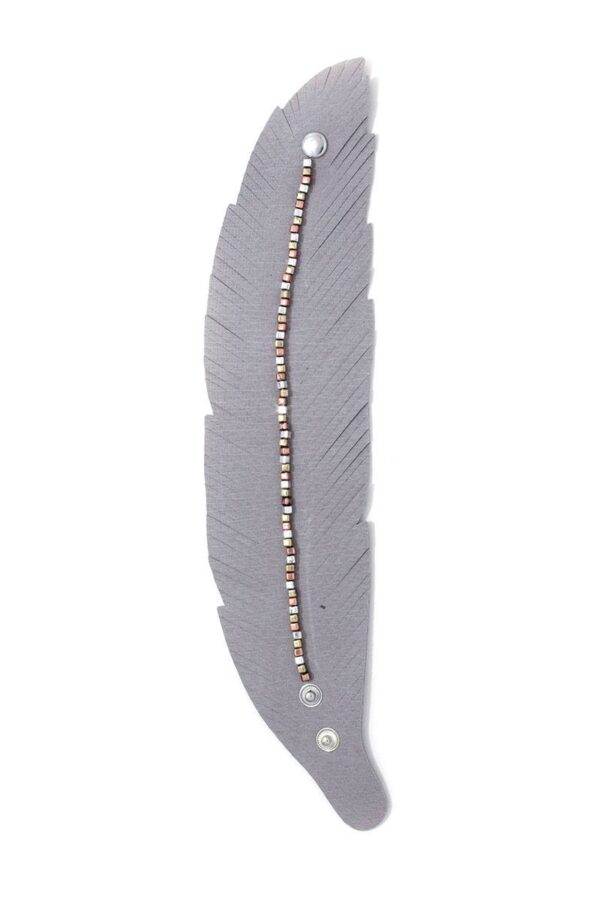 PU Leather Wrap Bracelet with Fray & Metal Beads