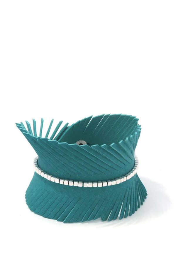 PU Leather Wrap Bracelet with Fray & Metal Beads