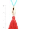 Cowrie Shell Tassel Beaded Necklace – 30″ Beach Accent