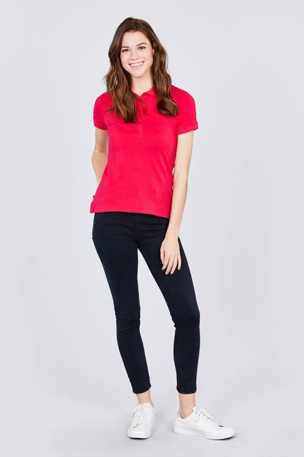 Jersey Spandex Polo Top – Hot Pink (XL-2XL)