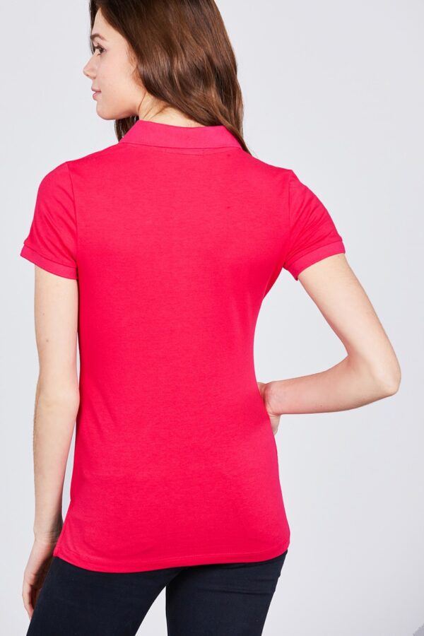 Jersey Spandex Polo Top – Hot Pink (XL-2XL)
