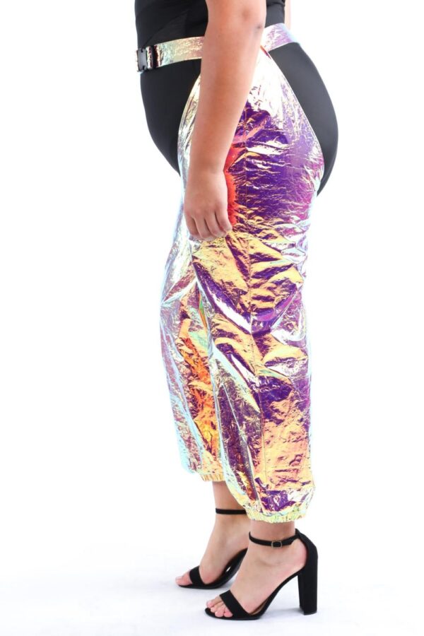 Spacesuit Leg Cover with Waist Belt – Multi Hologram (Plus Size)