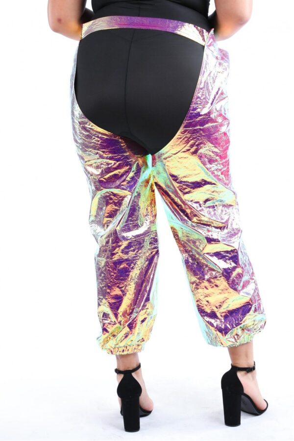 Spacesuit Leg Cover with Waist Belt – Multi Hologram (Plus Size)