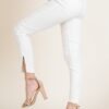 High Waist Skinny Moto Pant – Side Zip, Off White