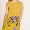Waffle Knit Tank Top – High-Low Hem in Goldenrod Mix