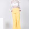 Golden Rod Side-Slit Wide Leg Pants