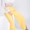 Golden Rod Side-Slit Wide Leg Pants