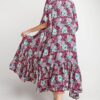 Rayon Challis Ruffle-Hem Maxi Kimono – Hot Pink
