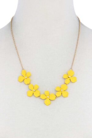 Flower Necklace – Colorful Floral Pendant, 18″