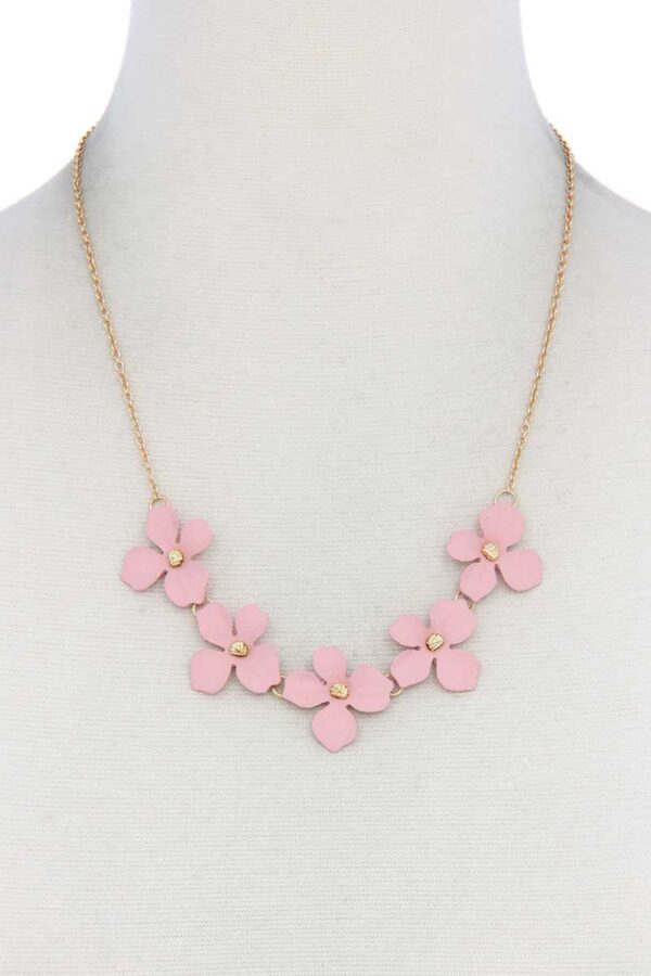 Flower Necklace – Colorful Floral Pendant, 18″