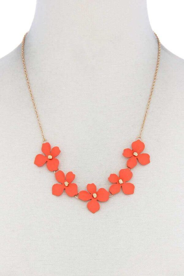 Flower Necklace – Colorful Floral Pendant, 18″