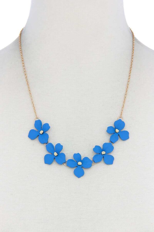 Flower Necklace – Colorful Floral Pendant, 18″