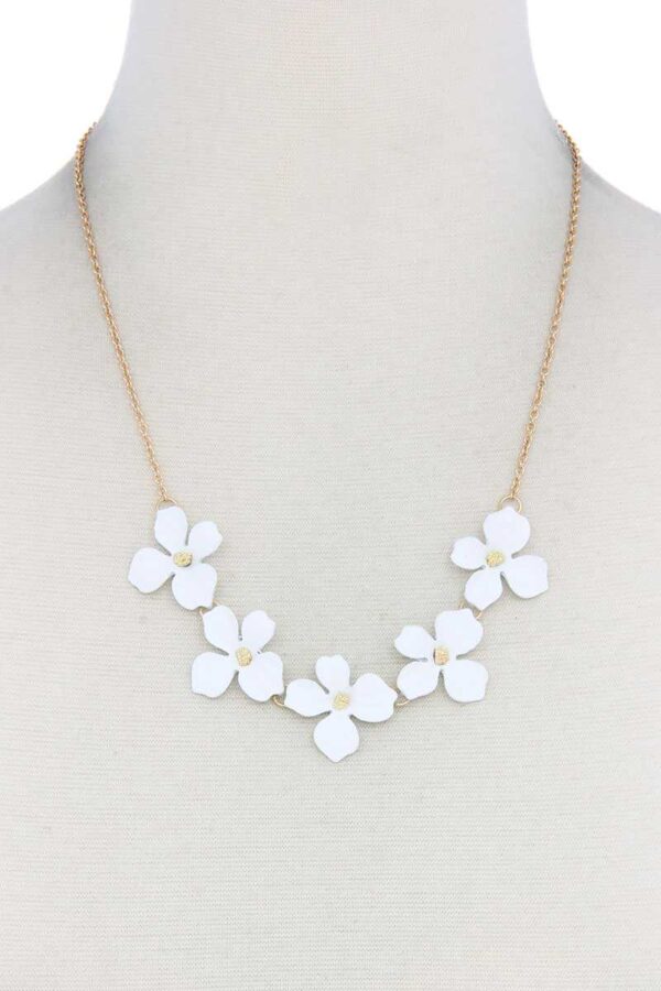 Flower Necklace – Colorful Floral Pendant, 18″