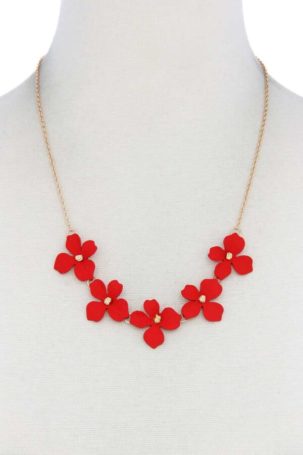 Flower Necklace – Colorful Floral Pendant, 18″
