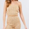 Bermuda Sweater Shorts with Twisted Knit – Khaki