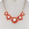 Floral Pearl-Bead Necklace with Flower Accents