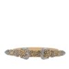 Leopard Print Double Buckle Belt – Beige & White