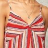 Multi Stripes Camisole Top – Knotted Front, Red