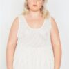 Plus-Size Sheer Ribbed Tank Top – Ivory