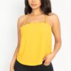 Scallop-Opening Cami Top – Light Mustard