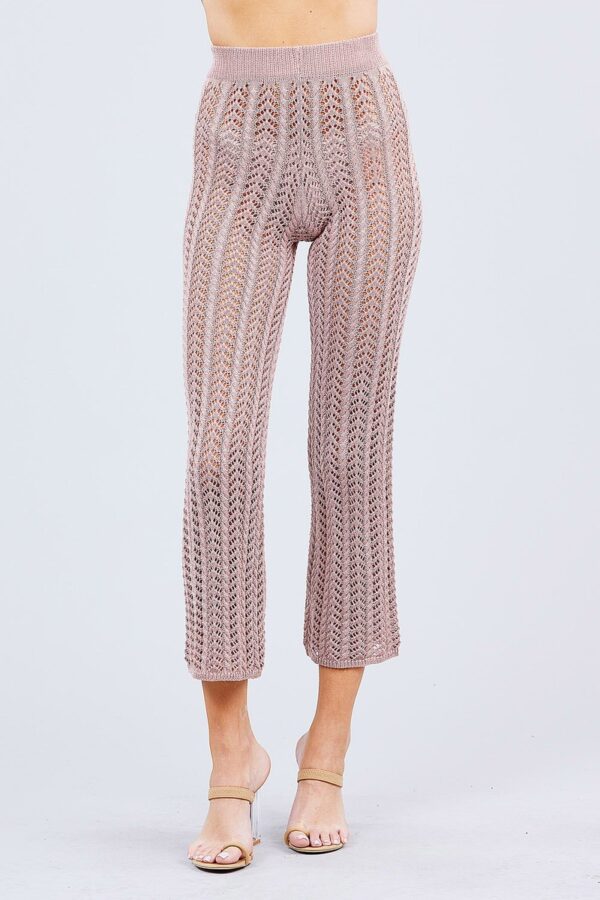 Long Flare Fishnet Sweater Pants – Blush