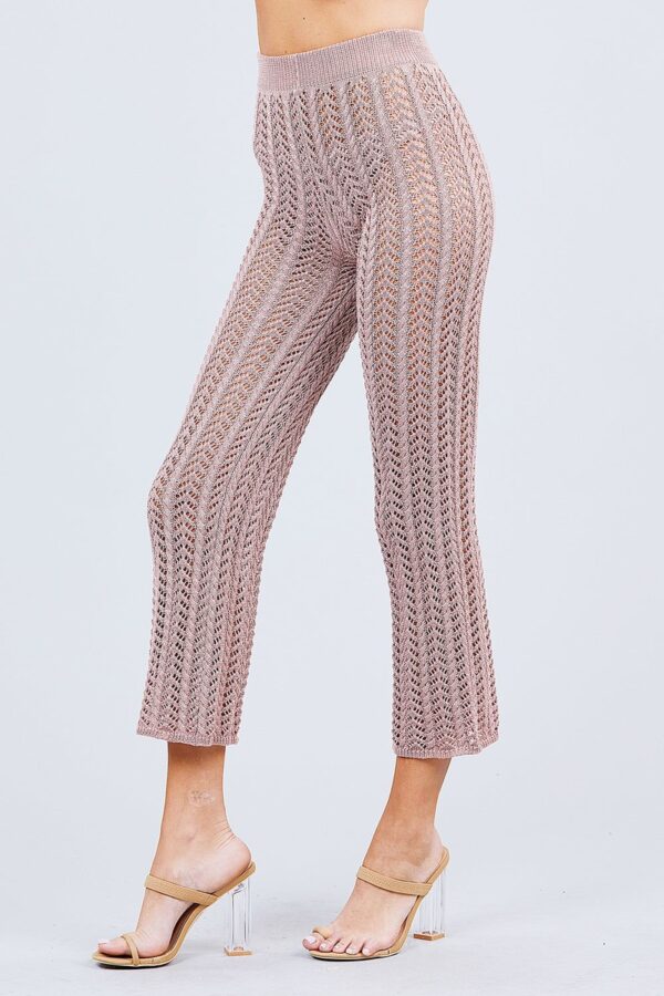 Long Flare Fishnet Sweater Pants – Blush
