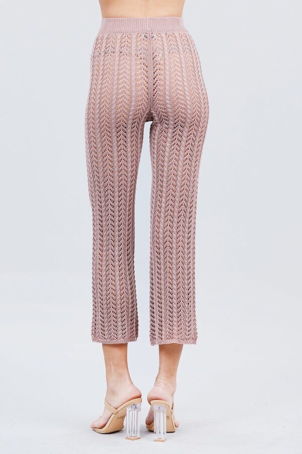 Long Flare Fishnet Sweater Pants – Blush