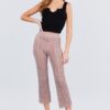 Long Flare Fishnet Sweater Pants – Blush