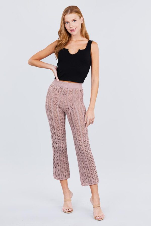 Long Flare Fishnet Sweater Pants – Blush