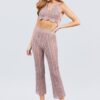 Long Flare Fishnet Sweater Pants – Blush