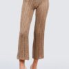 Flare Long Fishnet Sweater Pants – Khaki