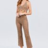 Flare Long Fishnet Sweater Pants – Khaki