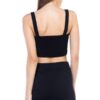 Sweetheart Button Down Crop Top – Black
