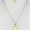 Mary Pendant Necklace & Earring Set – Gold or Silver