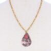 Tear-Drop Pendant Chain Necklace – Pink or Natural